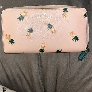 Kate Spade Pink Wallet with Pineapple Design